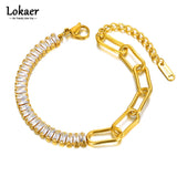 Bohemia Beach Bracelet with 8mm CZ Charm, Titanium Stainless Steel