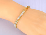 Bohemia Beach Bracelet with 8mm CZ Charm, Titanium Stainless Steel