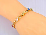 Colorful Zirconia Heart Charm Bracelet Stainless Steel B22106