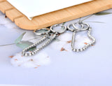 CZ Crystal Hoop Earrings Stainless Steel Tassel