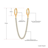CZ Crystal Hoop Earrings Stainless Steel Tassel