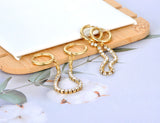 CZ Crystal Hoop Earrings Stainless Steel Tassel