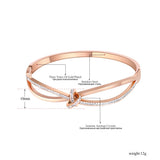 Mosaic CZ Cross Bow-knot Bangle Bracelet Stainless Steel Wedding Bangle