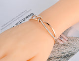 Mosaic CZ Cross Bow-knot Bangle Bracelet Stainless Steel Wedding Bangle