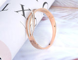 Sparkling Mosaic Rhinestone Cuff Bracelet Stainless Steel B19090