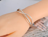 Sparkling Mosaic Rhinestone Cuff Bracelet Stainless Steel B19090