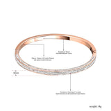 Stainless Rose Rhinestone Cuff Bangle Bracelet Gift B18059