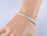 Stainless Rose Rhinestone Cuff Bangle Bracelet Gift B18059
