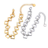 18k Plated Geometric Square Cuban Chain Bracelet Bangle