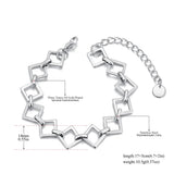 18k Plated Geometric Square Cuban Chain Bracelet Bangle