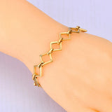 18k Plated Geometric Square Cuban Chain Bracelet Bangle