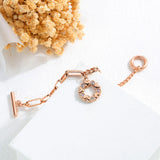 Stainless Steel Asymmetric Chain Love Charms Bracelet for Women