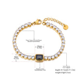 Purple CZ Tennis Chain Bracelet for Women Charm Bling AAA Crystal B23112