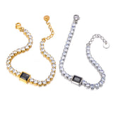 Purple CZ Tennis Chain Bracelet for Women Charm Bling AAA Crystal B23112