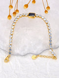 Purple CZ Tennis Chain Bracelet for Women Charm Bling AAA Crystal B23112