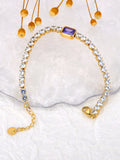Purple CZ Tennis Chain Bracelet for Women Charm Bling AAA Crystal B23112