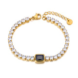 Purple CZ Tennis Chain Bracelet for Women Charm Bling AAA Crystal B23112