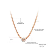 Stainless Steel Tree Pendant Necklace CZ Crystal Choker Women N21059