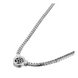 Stainless Steel Tree Pendant Necklace CZ Crystal Choker Women N21059