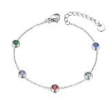 Colorful CZ Charm Bracelet 18K Plated Bohemian Chain