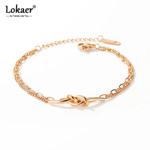 Double Knotted Charm Beach Bracelet for Women Girls Bohemia Link Chain B17092