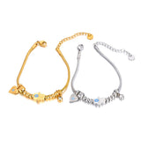 Stainless Steel Fatima's Hand Eye Charm Bracelet Bangle