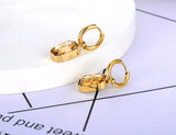 Geometric Square Hoop Earrings with Sparkling Cubic Zirconia Crystal