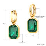 Geometric Square Hoop Earrings with Sparkling Cubic Zirconia Crystal