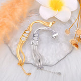Stainless Steel Three Layer Heart Bracelet Women Jewelry