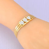 Stainless Steel Three Layer Heart Bracelet Women Jewelry