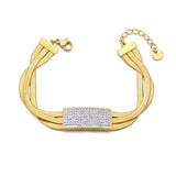 Stainless Steel Three Layer Heart Bracelet Women Jewelry