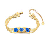 Stainless Steel Three Layer Heart Bracelet Women Jewelry