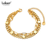 Stainless Steel Cuban Chain Bracelet Bangle
