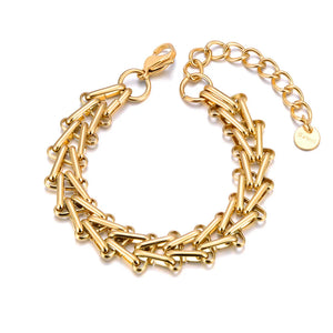Stainless Steel Plated Cuban Chain Bracelet Bangle