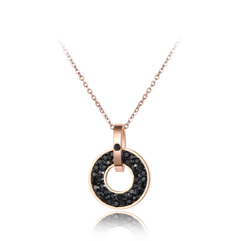 Stainless Steel Rose Pendant Necklace N18072