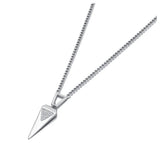 Stainless Steel Rhinestone Triangle Pendant Necklace Women Jewelry