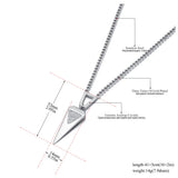 Stainless Steel Rhinestone Triangle Pendant Necklace Women Jewelry