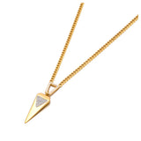 Stainless Steel Rhinestone Triangle Pendant Necklace Women Jewelry