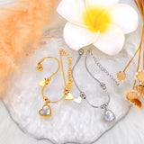 Heart Shell Charm Bracelet for Women Golden Jewelry