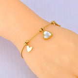 Heart Shell Charm Bracelet for Women Golden Jewelry
