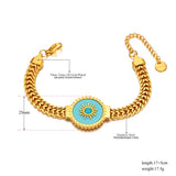Sun Charm Stainless Steel Chain Bracelet Waterproof