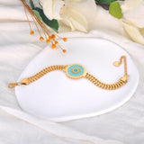 Sun Charm Stainless Steel Chain Bracelet Waterproof