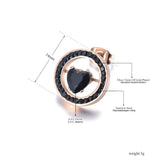 Stainless Steel Heart Stud Earrings with CZ Crystal, Christmas Gift