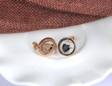 Stainless Steel Heart Stud Earrings with CZ Crystal, Christmas Gift