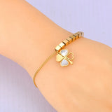 Stainless Steel Flower Charm Bracelet for Women B23165