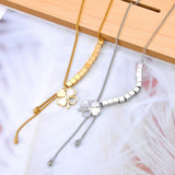Stainless Steel Flower Charm Bracelet for Women B23165