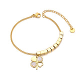 Stainless Steel Flower Charm Bracelet for Women B23165