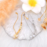 Stainless Steel Flower Charm Bracelet for Women B23165