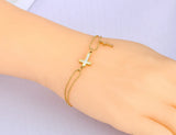 Cross Charm Bracelet Double Layer Titanium Steel B21093