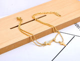 Cross Charm Bracelet Double Layer Titanium Steel B21093
